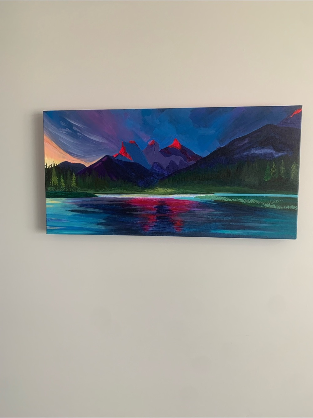 “Three Sisters” Canmore-painted by me 💜